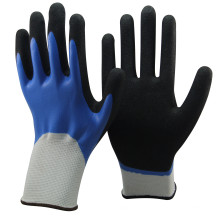 NMsafety 13 gauge polyester full coated sandy finish nitrile safety industrial work gloves CE EN388 4121X